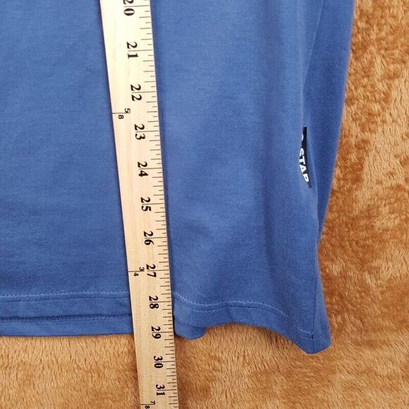 G STAR RAW Mens Shirt Large Blue Pullover Crew Felt Logo Spell Out Tee - Picture 9 of 10